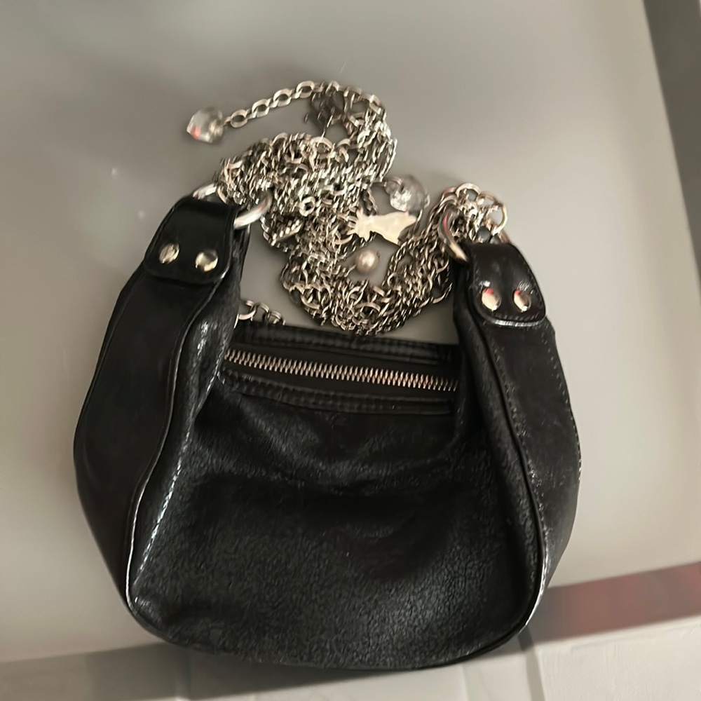 Paris Hilton black leather Mini purse
